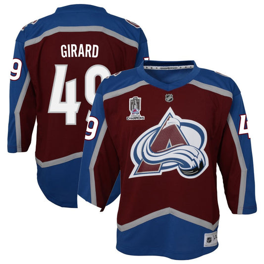 Samuel Girard Colorado Avalanche Youth Home 2022 Stanley Cup Champions Premier Jersey - Burgundy