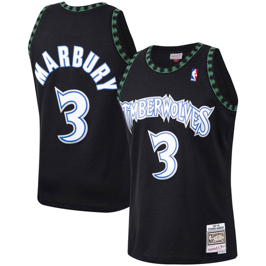 Stephon Marbury Minnesota Timberwolves Mitchell & Ness Hardwood Classics Swingman Jersey - Black