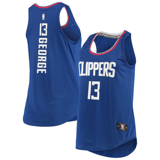 Paul George LA Clippers Fanatics Branded Women's Fast Break Player Movement Jersey Tank Top - Royal