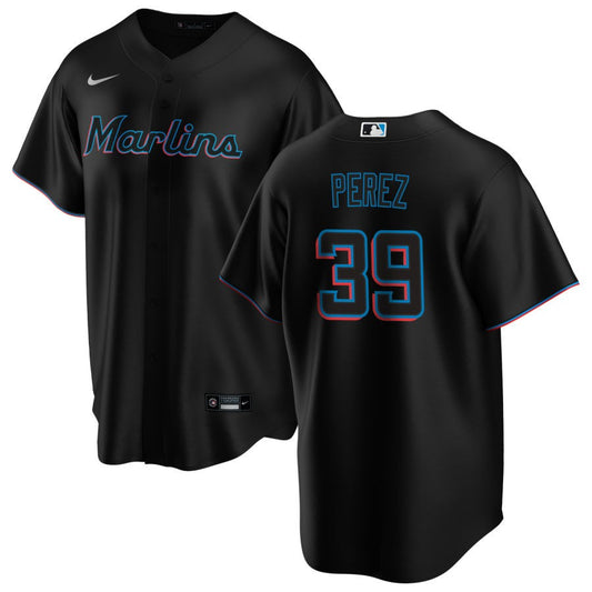 Eury Perez Miami Marlins Nike Alternate Replica Jersey - Black