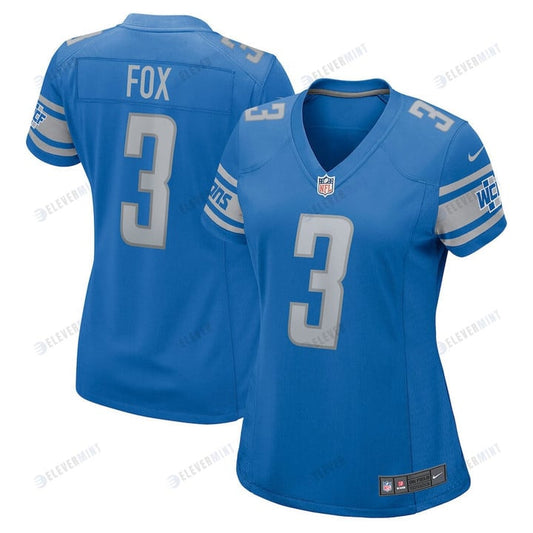 Jack Fox 3 Detroit Lions Women Game Jersey - Blue