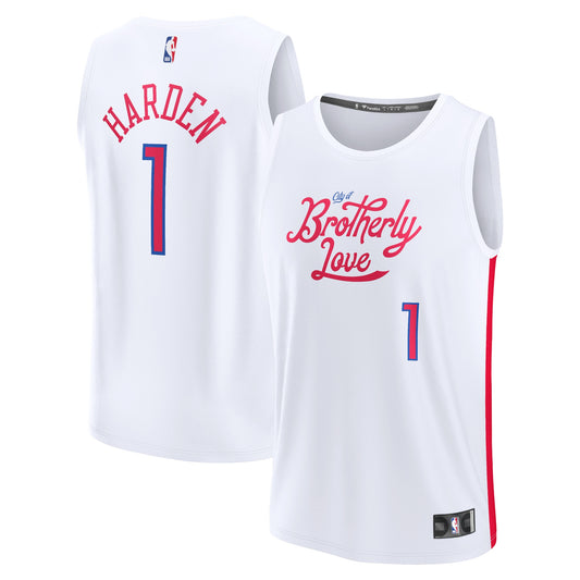 James Harden Philadelphia 76ers Fanatics Branded Youth 2022/23 Fastbreak Jersey - City Edition - White