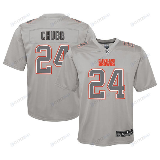 Nick Chubb 24 Cleveland Browns Youth Atmosphere Game Jersey - Gray