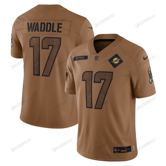 Jaylen Waddle 17 Miami Dolphins 2023 Salute To Service Limited Jersey - Brown