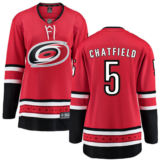 Jalen Chatfield Carolina Hurricanes Fanatics Branded Women's Home Breakaway Jersey - Red