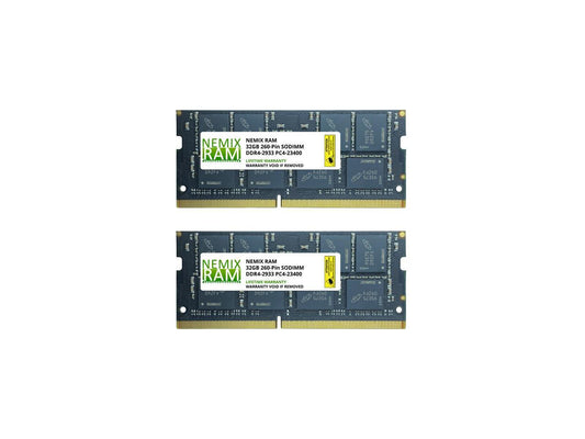 64GB (2 x 32GB) DDR4-2933 PC4-23400 SODIMM Laptop Memory by Nemix Ram