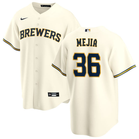 J.C. Mejia Milwaukee Brewers Nike Youth Home Replica Jersey - Cream