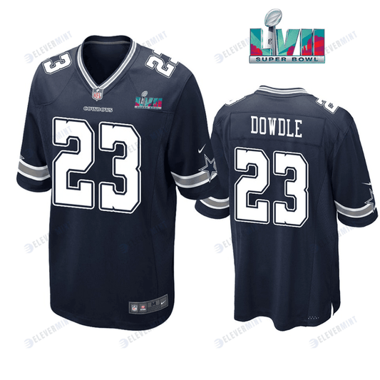 Rico Dowdle 23 Dallas Cowboys Super Bowl LVII Super Bowl LVII Navy Men Game Jersey