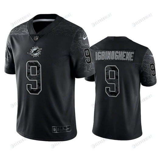 Noah Igbinoghene 9 Miami Dolphins Black Reflective Limited Jersey - Men