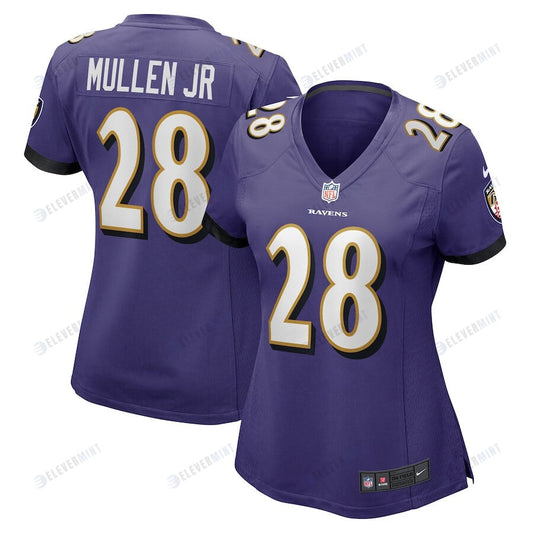 Trayvon Mullen Jr. 28 Baltimore Ravens Women Team Game Jersey - Purple