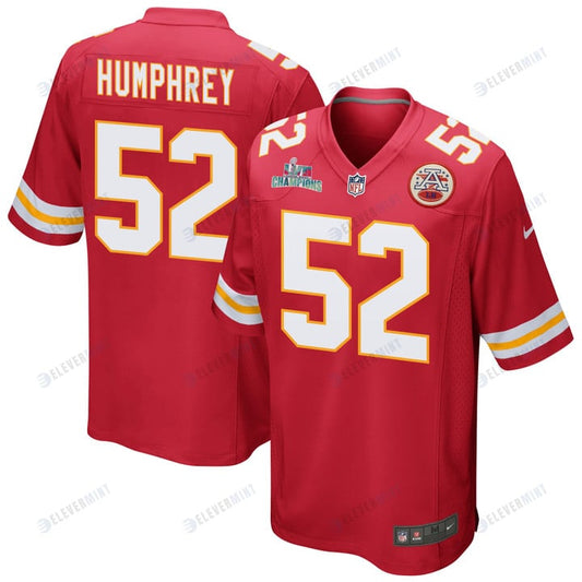 Creed Humphrey 52 Kansas City Chiefs Super Bowl LVII Champions Men Game Jersey - Red