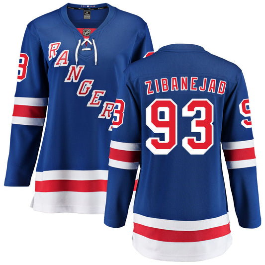 Mika Zibanejad New York Rangers Fanatics Branded Women's Home Breakaway Jersey - Blue