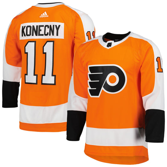 Travis Konecny Philadelphia Flyers adidas Primegreen Authentic Pro Home Player Jersey - Orange