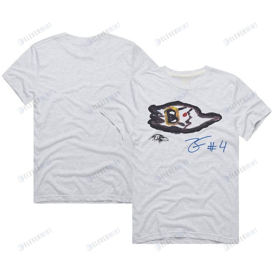 Homage Rookies Paint: Baltimore Ravens by Zay Flowers T-Shirt - Ash