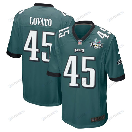 Rick Lovato 45 Philadelphia Eagles Super Bowl LVII Champions 2 Stars Men Game Jersey - Midnight Green