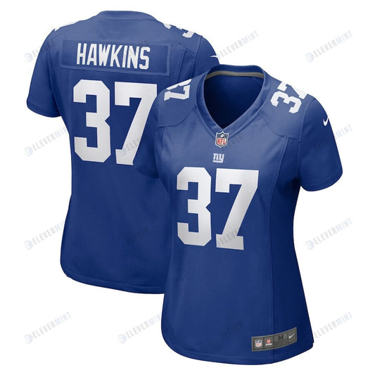 Tre Hawkins 37 New York Giants Women Team Game Jersey - Royal