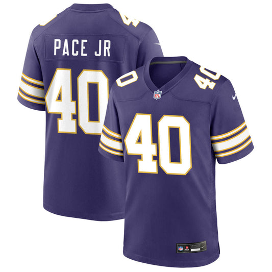 Ivan Pace Jr Minnesota Vikings Nike Classic Game Jersey - Purple