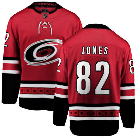 Caleb Jones Carolina Hurricanes Fanatics Branded Home Breakaway Jersey - Red