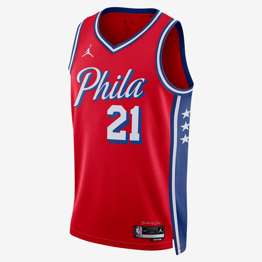 Philadelphia 76ers Statement Edition Jordan Dri-FIT NBA Swingman Jersey - University Red