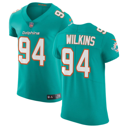 Christian Wilkins Miami Dolphins Nike Vapor Untouchable Elite Jersey - Aqua