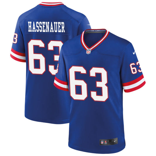 J.C. Hassenauer New York Giants Nike Classic Game Jersey - Royal