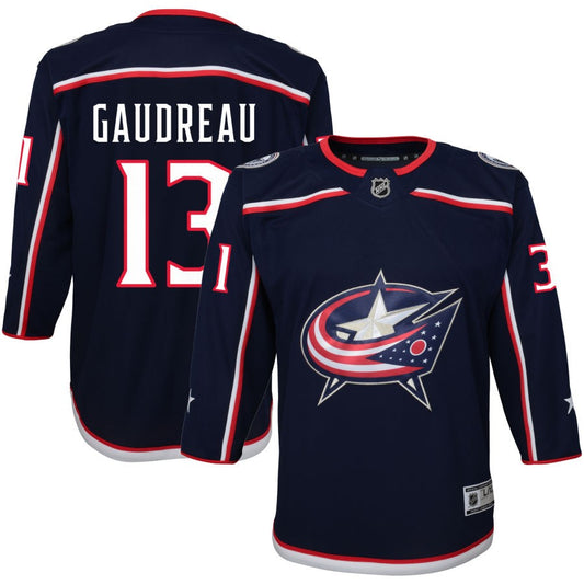 Johnny Gaudreau Columbus Blue Jackets Youth Home Premier Jersey - Navy