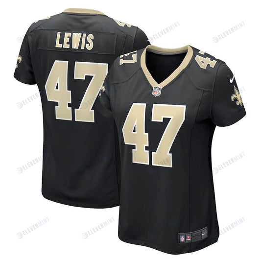 Terrell Lewis 47 New Orleans Saints Women Game Jersey - Black