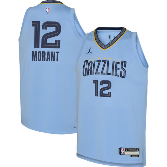 Ja Morant Memphis Grizzlies Jordan Brand Youth Swingman Jersey - Statement Edition - Light Blue