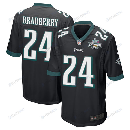 James Bradberry 24 Philadelphia Eagles Super Bowl LVII Champions 2 Stars Men Game Jersey - Black