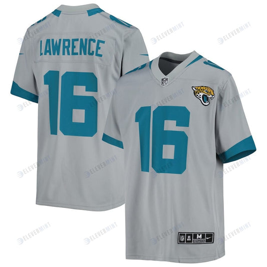 Trevor Lawrence 16 Jacksonville Jaguars YOUTH Inverted Team Game Jersey - Silver