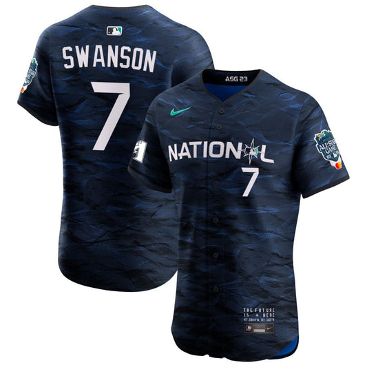 Dansby Swanson  National League Nike 2023 MLB All-Star Game Pick-A-Player Vapor Premier Elite Jersey - Royal