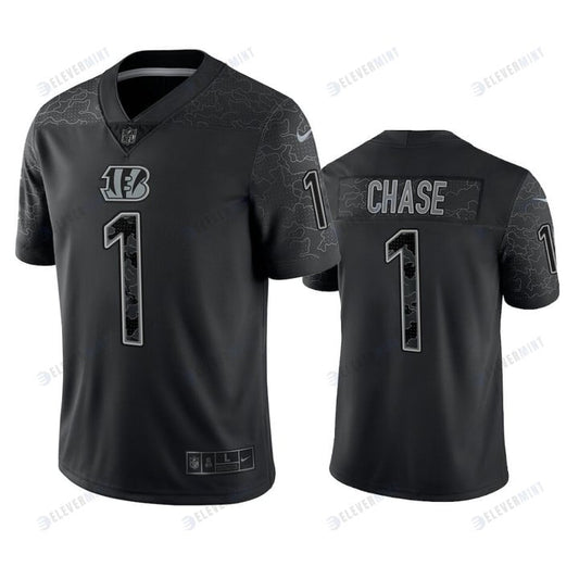 Ja'Marr Chase 1 Cincinnati Bengals Black Reflective Limited Jersey - Men