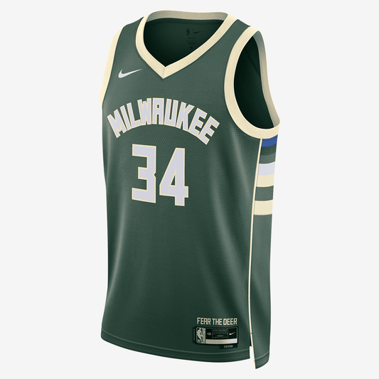 Milwaukee Bucks Icon Edition 2022/23 Nike Dri-FIT NBA Swingman Jersey - Fir