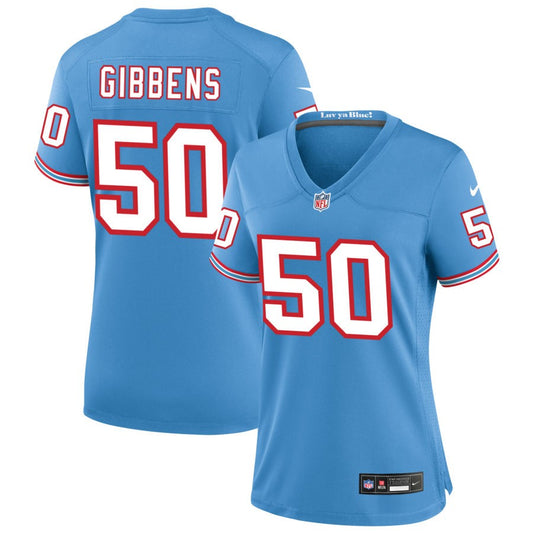 Jack Gibbens Tennessee Titans Nike Women's Oilers Throwback Game Jersey - Light Blue