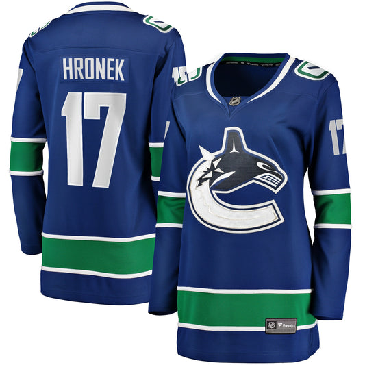 Filip Hronek Vancouver Canucks Women's Fanatics Branded Home Breakaway Jersey - Blue