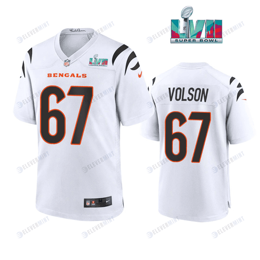 Cordell Volson 67 Cincinnati Bengals Super Bowl LVII Men Game Jersey- White