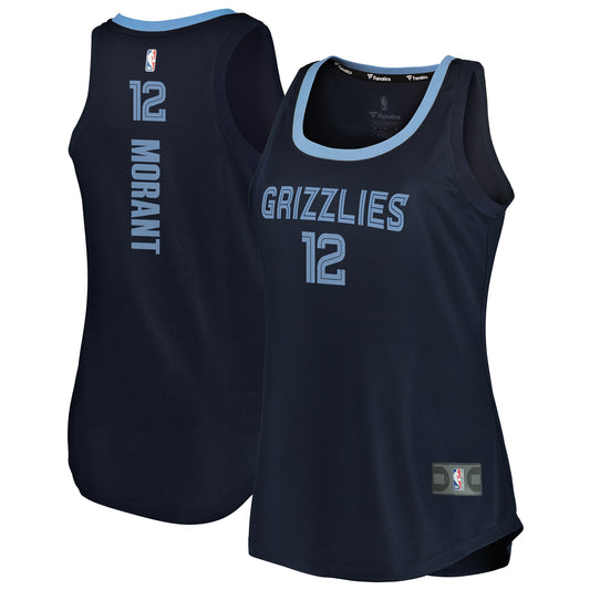 Ja Morant Memphis Grizzlies Fanatics Branded Women's 2019/20 Fast Break Team Tank Jersey - Icon Edition - Navy