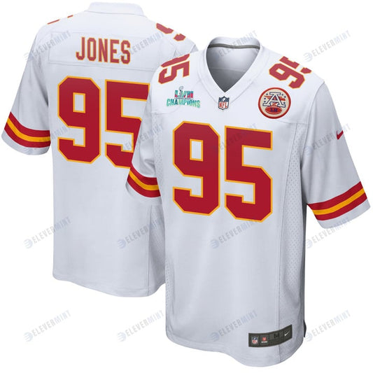 Chris Jones 95 Kansas City Chiefs Super Bowl LVII Champions Men Game Jersey - White