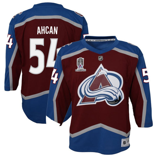 Jack Ahcan Colorado Avalanche Youth Home 2022 Stanley Cup Champions Premier Jersey - Burgundy