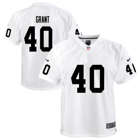 Jaydon Grant Las Vegas Raiders Nike Youth Team Game Jersey - White