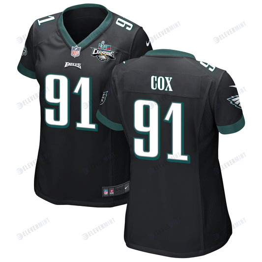 Fletcher Cox 91 Philadelphia Eagles Super Bowl LVII Champions 2 Stars Women Game Jersey - Black