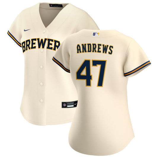 Clayton Andrews Milwaukee Brewers Nike Women's Home Replica Jersey - Cream