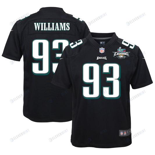 Milton Williams 93 Philadelphia Eagles Super Bowl LVII Champions 2 Stars Youth Game Jersey - Black