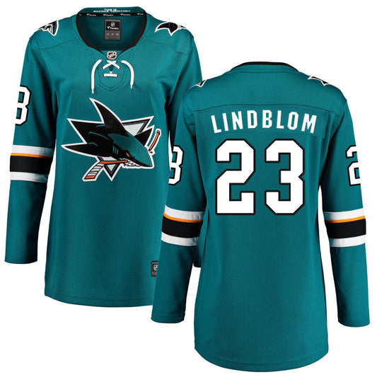 Oskar Lindblom San Jose Sharks Fanatics Branded Women's 2021/22 Home Breakaway Jersey - Teal