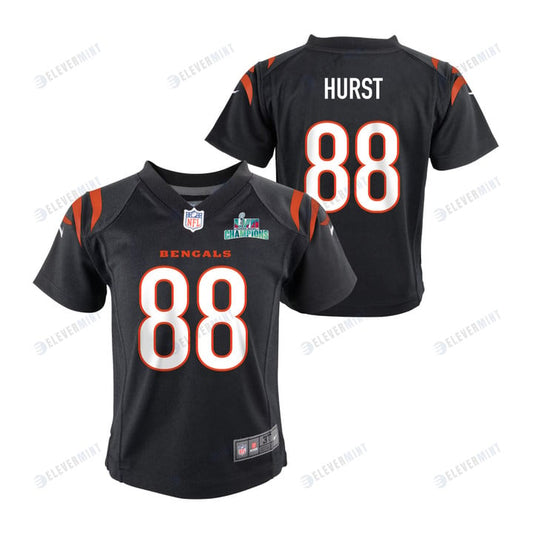 Hayden Hurst 88 Cincinnati Bengals Super Bowl LVII Champions Youth Game Jersey - Black