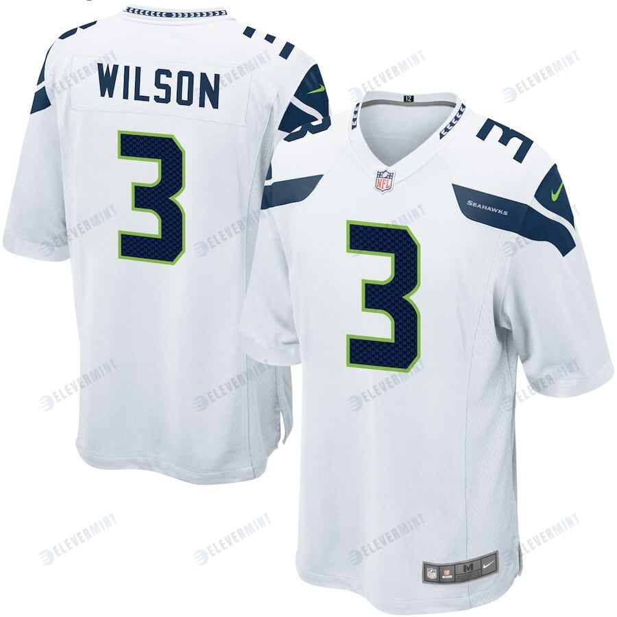 Russell Wilson 3 Seattle Seahawks Men Game Jersey - White