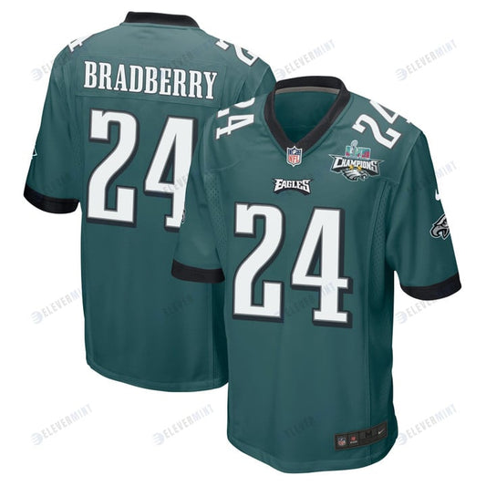 James Bradberry 24 Philadelphia Eagles Super Bowl LVII Champions 2 Stars Men Game Jersey - Midnight Green