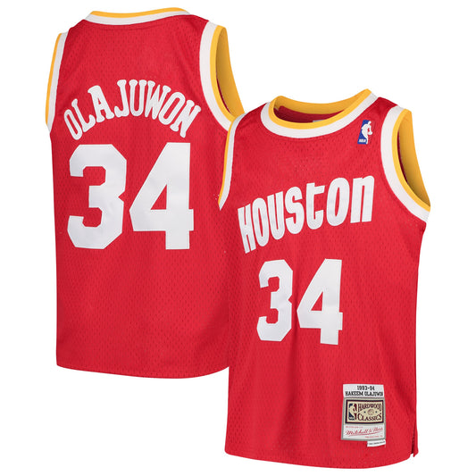 Hakeem Olajuwon Houston Rockets Mitchell & Ness Youth Swingman Throwback Jersey - Red