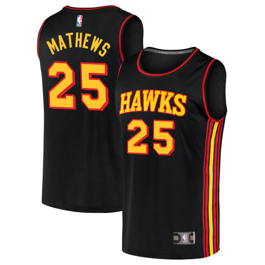 Garrison Mathews Atlanta Hawks Fanatics Branded Fast Break Replica Jersey Black - Statement Edition