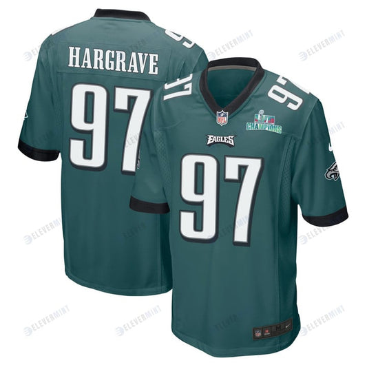 Javon Hargrave 97 Philadelphia Eagles Super Bowl LVII Champions Men Game Jersey - Midnight Green